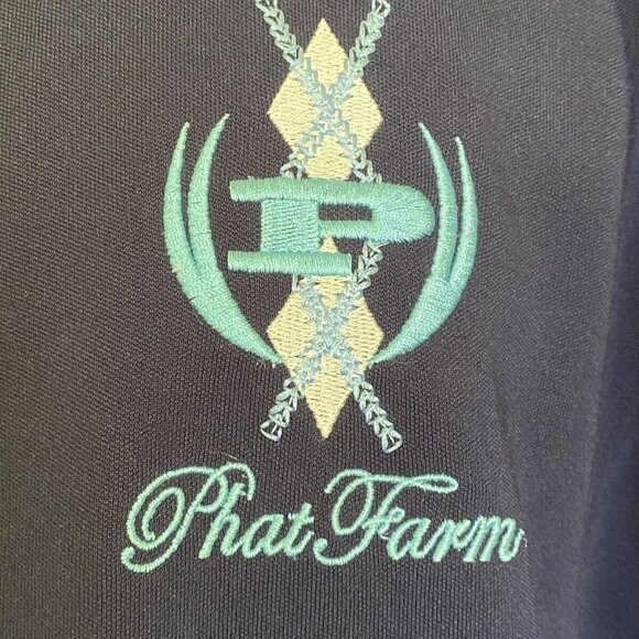 Vintage Phat Farm Full Zip Jacket Mens XL Blue Y2K Streetwear Hip Hop Big Logo - Picture 3 of 16